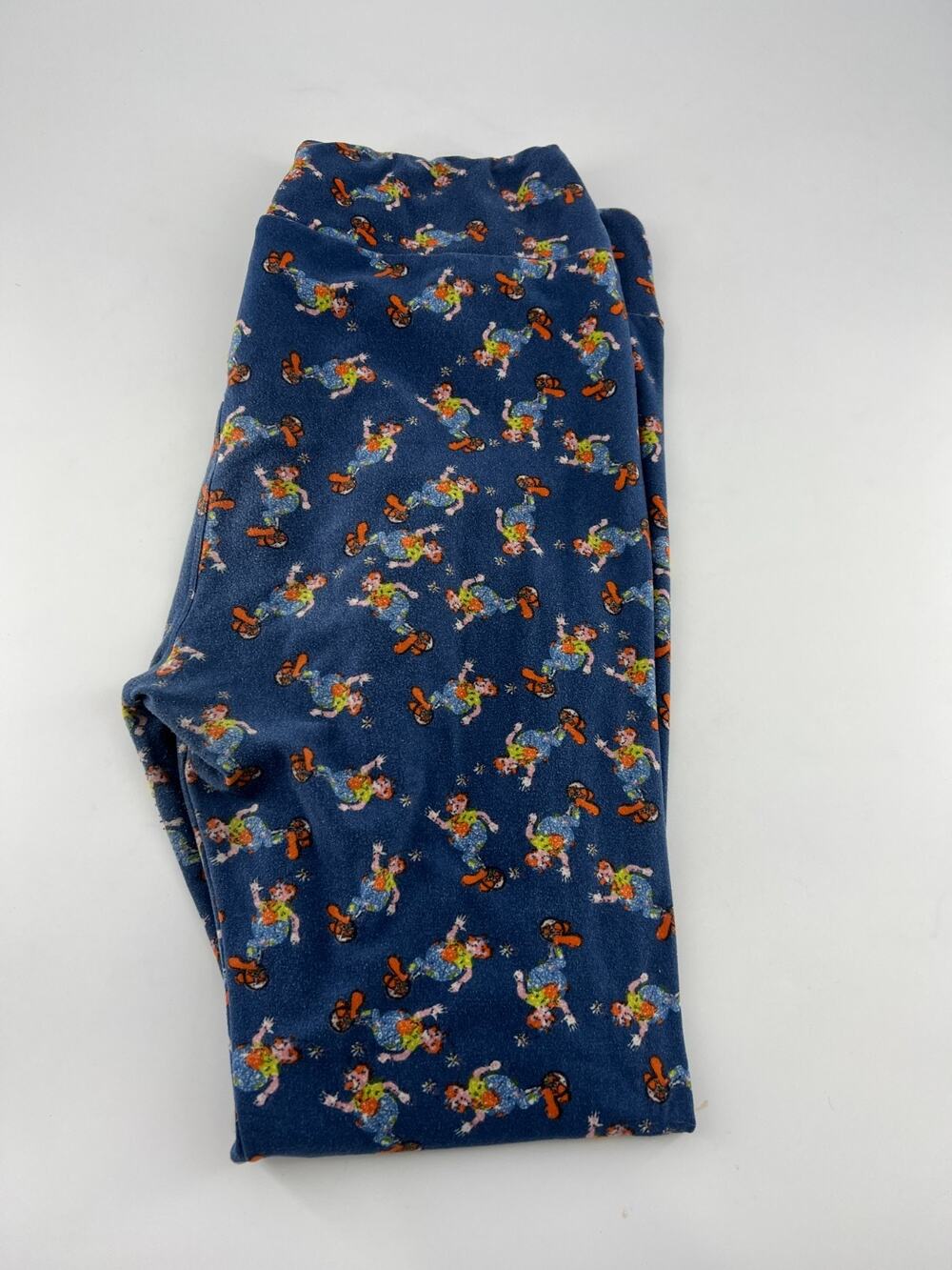 Lularoe Leggings Womens TC XL Blue Clowns Circus Party Faded Soft Lounge Active